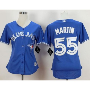 Blue Jays #55 Russell Martin Blue Alternate Women's Stitched MLB Jersey Blue Jays #55 Russell Martin Blue Alternate Women's Stitched MLB Jersey