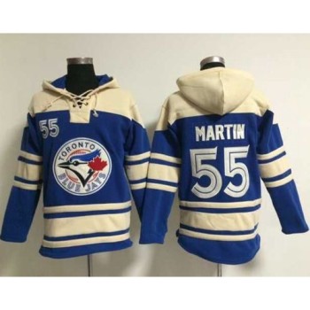 Blue Jays #55 Russell Martin Blue Sawyer Hooded Sweatshirt MLB Hoodie Blue Jays #55 Russell Martin Blue Sawyer Hooded Sweatshirt MLB Hoodie