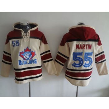 Blue Jays #55 Russell Martin Cream Sawyer Hooded Sweatshirt MLB Hoodie Blue Jays #55 Russell Martin Cream Sawyer Hooded Sweatshirt MLB Hoodie