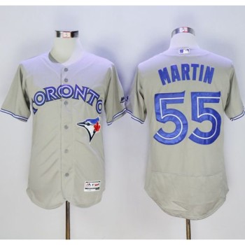 Blue Jays #55 Russell Martin Grey Flexbase Authentic Collection Stitched MLB Jersey Blue Jays #55 Russell Martin Grey Flexbase Authentic Collection Stitched MLB Jersey