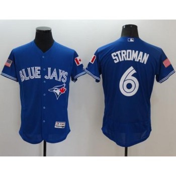 Blue Jays #6 Marcus Stroman Blue Fashion Stars & Stripes Flexbase Authentic Stitched MLB Jersey Blue Jays #6 Marcus Stroman Blue Fashion Stars & Stripes Flexbase Authentic Stitched MLB Jersey