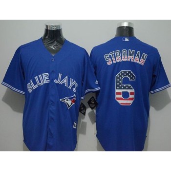 Blue Jays #6 Marcus Stroman Blue USA Flag Fashion Stitched MLB Jersey Blue Jays #6 Marcus Stroman Blue USA Flag Fashion Stitched MLB Jersey