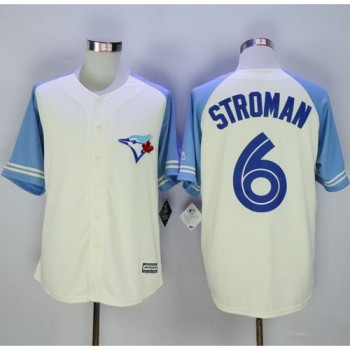 Blue Jays #6 Marcus Stroman Cream/Blue Exclusive New Cool Base Stitched MLB Jersey Blue Jays #6 Marcus Stroman Cream/Blue Exclusive New Cool Base Stitched MLB Jersey