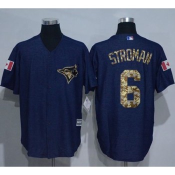 Blue Jays #6 Marcus Stroman Denim Blue Salute to Service Stitched MLB Jersey Blue Jays #6 Marcus Stroman Denim Blue Salute to Service Stitched MLB Jersey