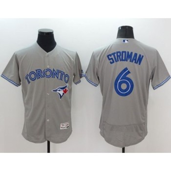 Blue Jays #6 Marcus Stroman Grey Flexbase Authentic Collection Stitched MLB Jersey Blue Jays #6 Marcus Stroman Grey Flexbase Authentic Collection Stitched MLB Jersey