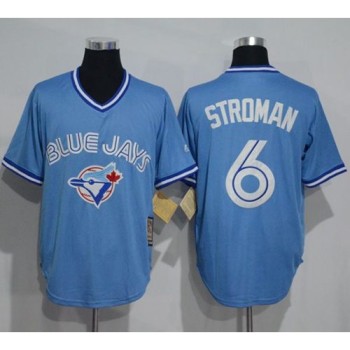 Blue Jays #6 Marcus Stroman Light Blue Cooperstown Throwback Stitched MLB Jersey Blue Jays #6 Marcus Stroman Light Blue Cooperstown Throwback Stitched MLB Jersey