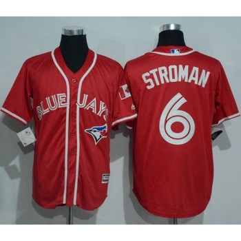 Blue Jays #6 Marcus Stroman Red New Cool Base Canada Day Stitched MLB Jersey Blue Jays #6 Marcus Stroman Red New Cool Base Canada Day Stitched MLB Jersey