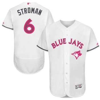 Blue Jays #6 Marcus Stroman White Flexbase Authentic Collection 2016 Mother's Day Stitched MLB Jersey Blue Jays #6 Marcus Stroman White Flexbase Authentic Collection 2016 Mother's Day Stitched MLB Jersey