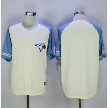 Blue Jays Blank Cream/Blue Exclusive New Cool Base Stitched MLB Jersey Blue Jays Blank Cream/Blue Exclusive New Cool Base Stitched MLB Jersey