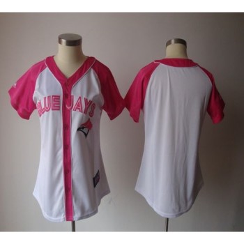 Blue Jays Blank White/Pink Women's Splash Fashion Stitched MLB Jersey Blue Jays Blank White/Pink Women's Splash Fashion Stitched MLB Jersey