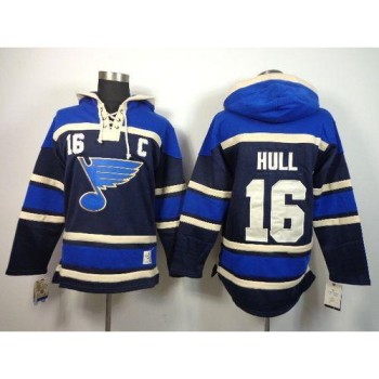Blues #16 Brett Hull Navy Blue Sawyer Hooded Sweatshirt Stitched NHL Jersey Blues #16 Brett Hull Navy Blue Sawyer Hooded Sweatshirt Stitched NHL Jersey