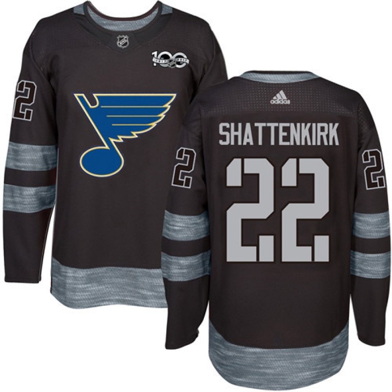 Blues #22 Kevin Shattenkirk Black 1917-2017 100th Anniversary Stitched NHL Jersey Blues #22 Kevin Shattenkirk Black 1917-2017 100th Anniversary Stitched NHL Jersey