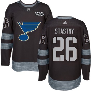 Blues #26 Paul Stastny Black 1917-2017 100th Anniversary Stitched NHL Jersey Blues #26 Paul Stastny Black 1917-2017 100th Anniversary Stitched NHL Jersey