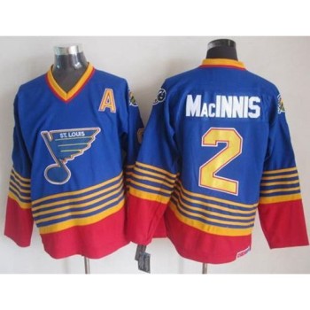 Blues #2 Al MacInnis Light Blue/Red CCM Throwback Stitched NHL Jersey Blues #2 Al MacInnis Light Blue/Red CCM Throwback Stitched NHL Jersey