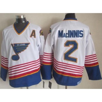 Blues #2 Al MacInnis White/Light Blue CCM Throwback Stitched NHL Jersey Blues #2 Al MacInnis White/Light Blue CCM Throwback Stitched NHL Jersey