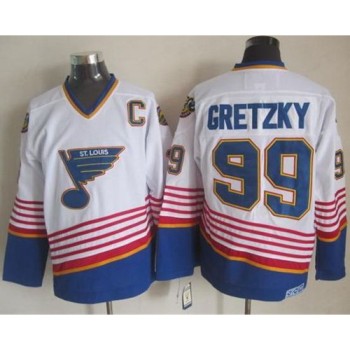 Blues #99 Wayne Gretzky White CCM Throwback Stitched NHL Jersey Blues #99 Wayne Gretzky White CCM Throwback Stitched NHL Jersey