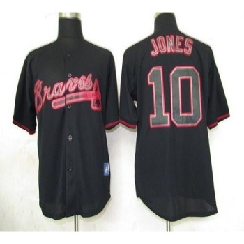 Braves #10 Chipper Jones Black Fashion Stitched MLB Jersey Braves #10 Chipper Jones Black Fashion Stitched MLB Jersey