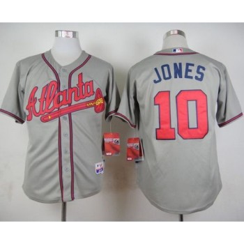 Braves #10 Chipper Jones Stitched Grey MLB Jersey Braves #10 Chipper Jones Stitched Grey MLB Jersey