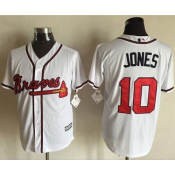 Braves #10 Chipper Jones White New Cool Base Stitched MLB Jersey Braves #10 Chipper Jones White New Cool Base Stitched MLB Jersey