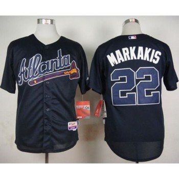 Braves #22 Nick Markakis Blue Cool Base Stitched MLB Jersey Braves #22 Nick Markakis Blue Cool Base Stitched MLB Jersey