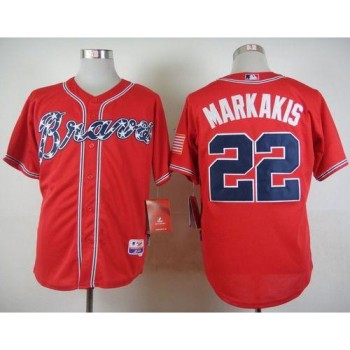 Braves #22 Nick Markakis Red Cool Base Stitched MLB Jersey Braves #22 Nick Markakis Red Cool Base Stitched MLB Jersey