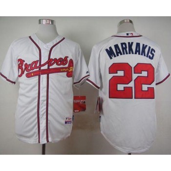 Braves #22 Nick Markakis White Cool Base Stitched MLB Jersey Braves #22 Nick Markakis White Cool Base Stitched MLB Jersey