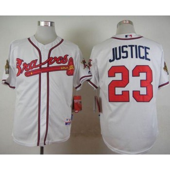 Braves #23 David Justice White Cool Base Stitched MLB Jersey Braves #23 David Justice White Cool Base Stitched MLB Jersey
