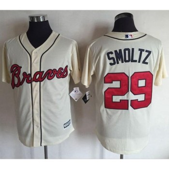 Braves #29 John Smoltz Cream New Cool Base Stitched MLB Jersey Braves #29 John Smoltz Cream New Cool Base Stitched MLB Jersey