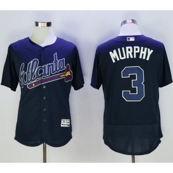 Braves #3 Dale Murphy Navy Blue Flexbase Authentic Collection Stitched MLB Jersey Braves #3 Dale Murphy Navy Blue Flexbase Authentic Collection Stitched MLB Jersey