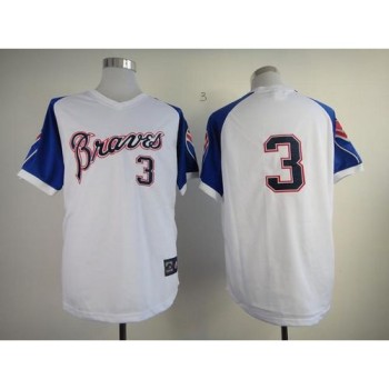 Braves #3 Dale Murphy White 1974 Throwback Stitched MLB Jersey Braves #3 Dale Murphy White 1974 Throwback Stitched MLB Jersey