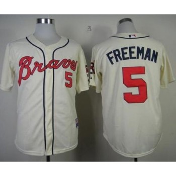 Braves #5 Freddie Freeman Cream Cool Base Stitched Youth MLB Jersey Braves #5 Freddie Freeman Cream Cool Base Stitched Youth MLB Jersey