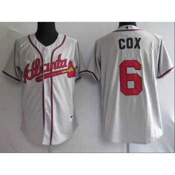 Braves #6 Bobby Cox Stitched Grey MLB Jersey Braves #6 Bobby Cox Stitched Grey MLB Jersey