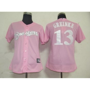 Brewers #13 Zack Greinke Pink Lady Fashion Stitched MLB Jersey Brewers #13 Zack Greinke Pink Lady Fashion Stitched MLB Jersey