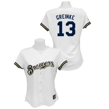 Brewers #13 Zack Greinke White Women's Fashion Stitched MLB Jersey Brewers #13 Zack Greinke White Women's Fashion Stitched MLB Jersey