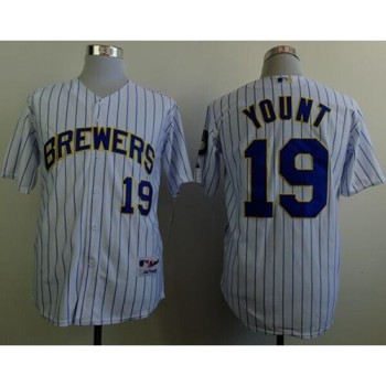 Brewers #19 Robin Yount White(Blue Strip) Stitched MLB Jersey Brewers #19 Robin Yount White(Blue Strip) Stitched MLB Jersey