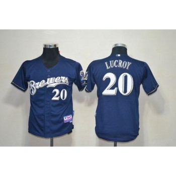 Brewers #20 Jonathan Lucroy Blue Cool Base Stitched Youth MLB Jersey Brewers #20 Jonathan Lucroy Blue Cool Base Stitched Youth MLB Jersey