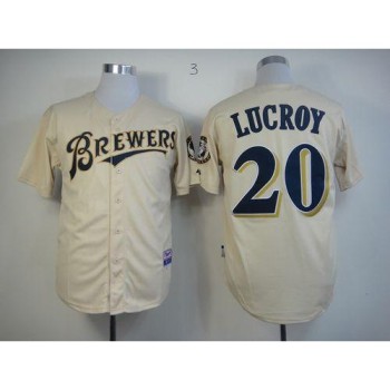 Brewers #20 Jonathan Lucroy Cream YOUNinorm Cool Base Stitched MLB Jersey Brewers #20 Jonathan Lucroy Cream YOUNinorm Cool Base Stitched MLB Jersey