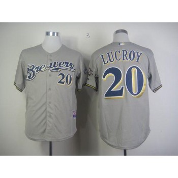 Brewers #20 Jonathan Lucroy Grey Cool Base Stitched MLB Jersey Brewers #20 Jonathan Lucroy Grey Cool Base Stitched MLB Jersey