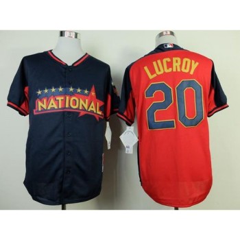Brewers #20 Jonathan Lucroy Navy/Red National League 2014 All Star BP Stitched MLB Jersey Brewers #20 Jonathan Lucroy Navy/Red National League 2014 All Star BP Stitched MLB Jersey