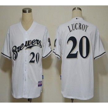 Brewers #20 Jonathan Lucroy White Cool Base Stitched MLB Jersey Brewers #20 Jonathan Lucroy White Cool Base Stitched MLB Jersey