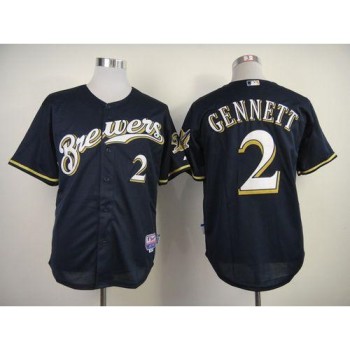 Brewers #2 Scooter Gennett Navy Blue Alternate Cool Base Stitched MLB Jersey Brewers #2 Scooter Gennett Navy Blue Alternate Cool Base Stitched MLB Jersey