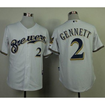 Brewers #2 Scooter Gennett White Cool Base Stitched MLB Jersey Brewers #2 Scooter Gennett White Cool Base Stitched MLB Jersey