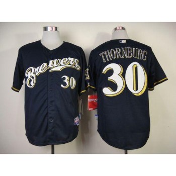 Brewers #30 Tyler Thornburg Blue Cool Base Stitched MLB Jersey