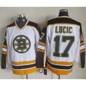 Bruins #17 Milan Lucic White/Black CCM Throwback Stitched NHL Jersey Bruins #17 Milan Lucic White/Black CCM Throwback Stitched NHL Jersey
