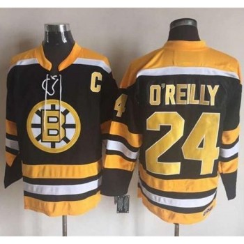 Bruins #24 Terry O'Reilly Black/Yellow CCM Throwback New Stitched NHL Jersey Bruins #24 Terry O'Reilly Black/Yellow CCM Throwback New Stitched NHL Jersey
