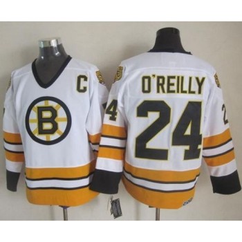 Bruins #24 Terry O'Reilly White/Yellow CCM Throwback Stitched NHL Jersey Bruins #24 Terry O'Reilly White/Yellow CCM Throwback Stitched NHL Jersey