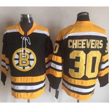 Bruins #30 Gerry Cheevers Black/Yellow CCM Throwback New Stitched NHL Jersey Bruins #30 Gerry Cheevers Black/Yellow CCM Throwback New Stitched NHL Jersey