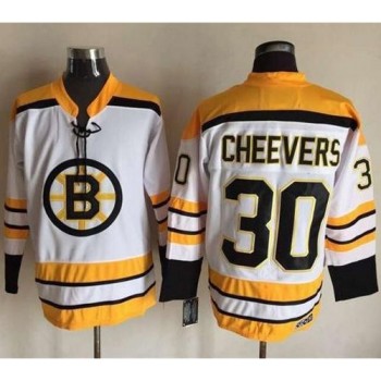 Bruins #30 Gerry Cheevers White CCM Throwback Stitched NHL Jersey Bruins #30 Gerry Cheevers White CCM Throwback Stitched NHL Jersey