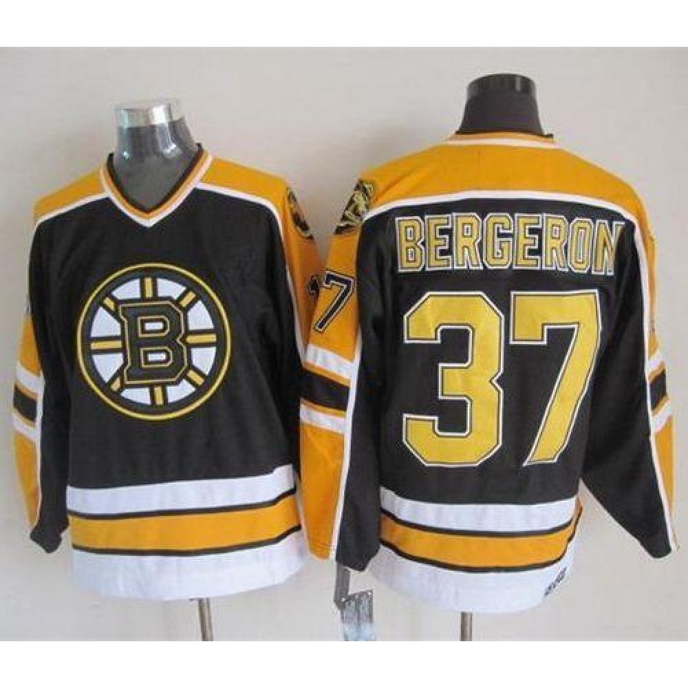 Bruins #37 Patrice Bergeron Black CCM Throwback New Stitched NHL Jersey