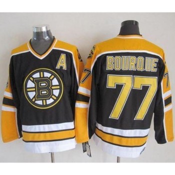 Bruins #77 Ray Bourque Black CCM Throwback New Stitched NHL Jersey Bruins #77 Ray Bourque Black CCM Throwback New Stitched NHL Jersey
